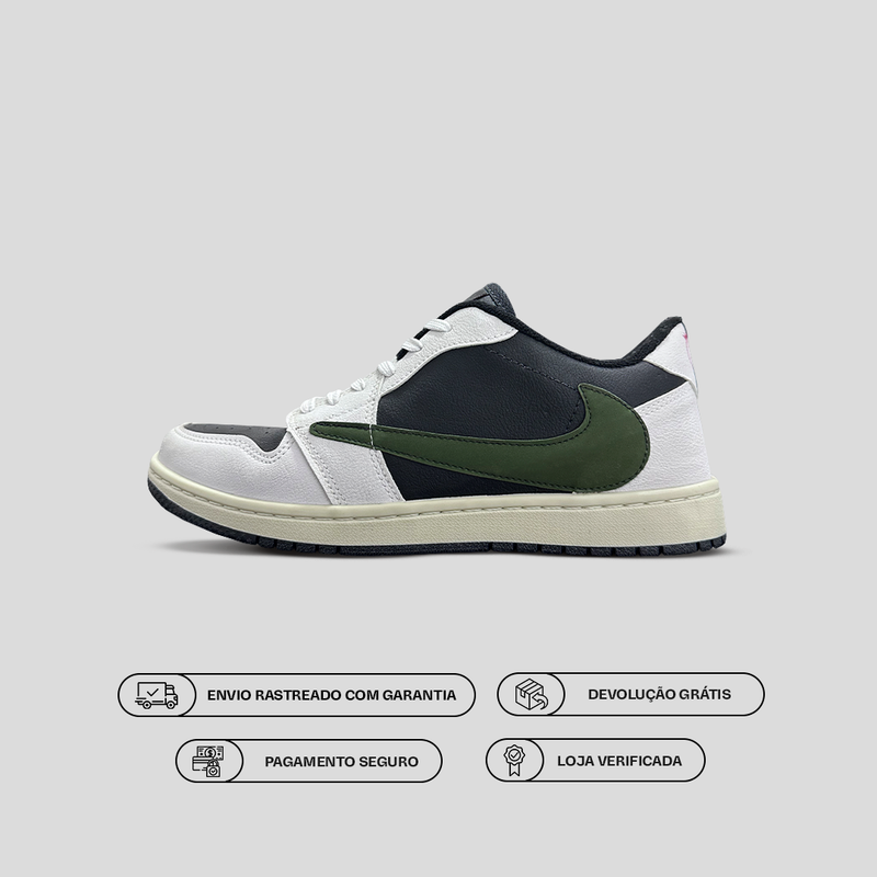 Air Jordan Low Travis Scott - Preto/Verde/Branco