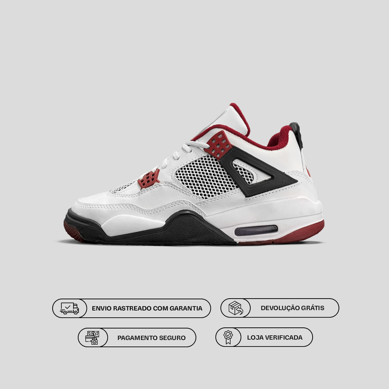 Air Jordan 4 Retro Branco/Vermelho